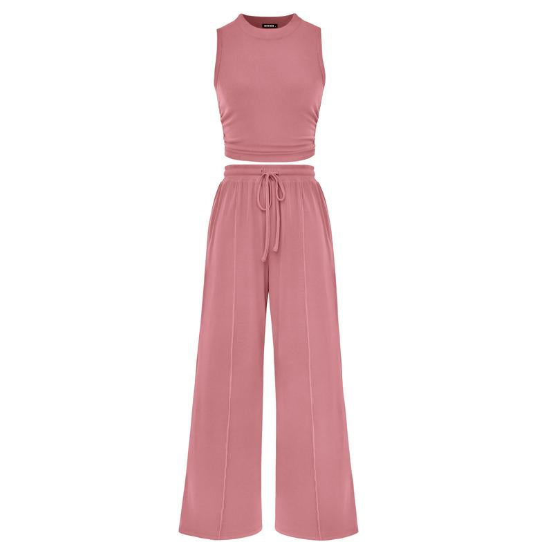 Summer Casual Women's Pants Sets Fashionable Solid