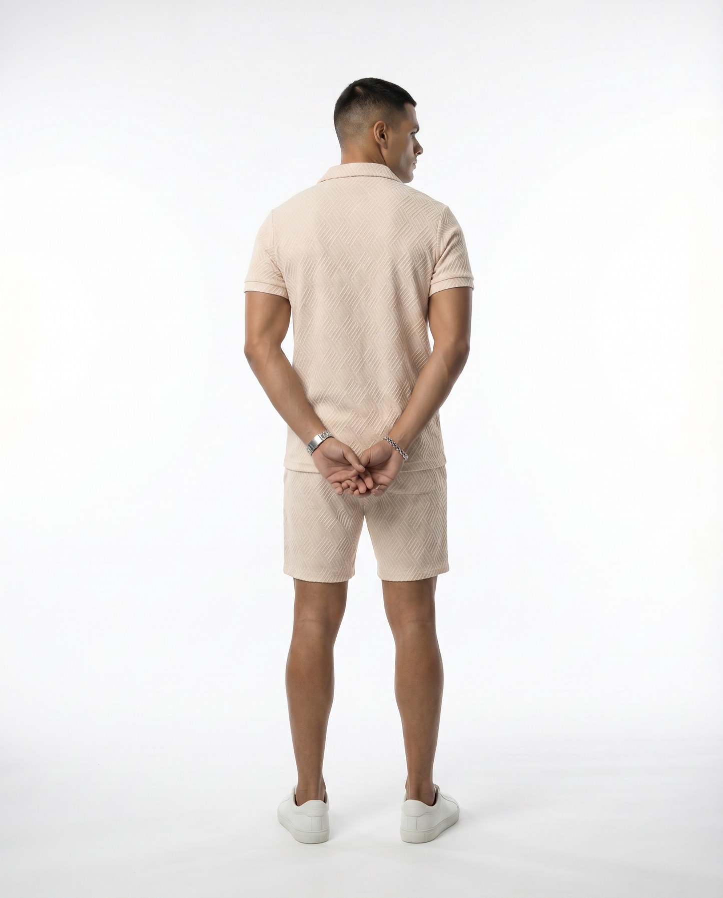 Como Textured Zip Polo Set