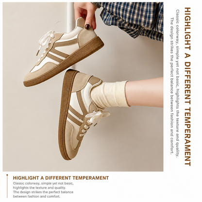 Women's Retro Suede Sneakers – Casual Breathable Shoes