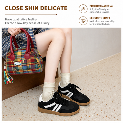 Women's Retro Suede Sneakers – Casual Breathable Shoes
