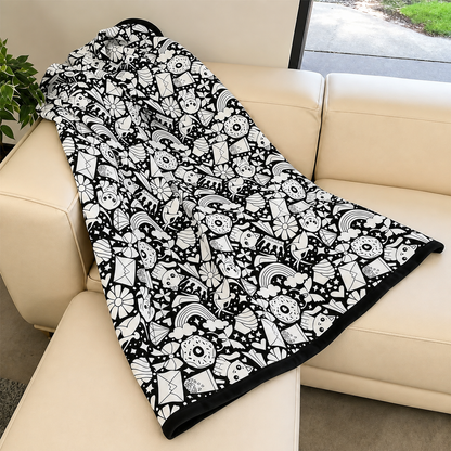 Fuzzy Velvet Coloring Blanket with 24 Markers