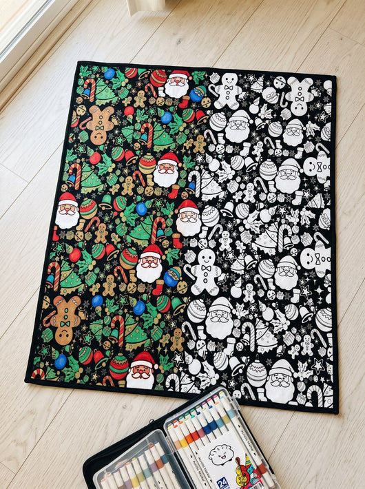 Fuzzy Velvet Coloring Blanket with 24 Markers