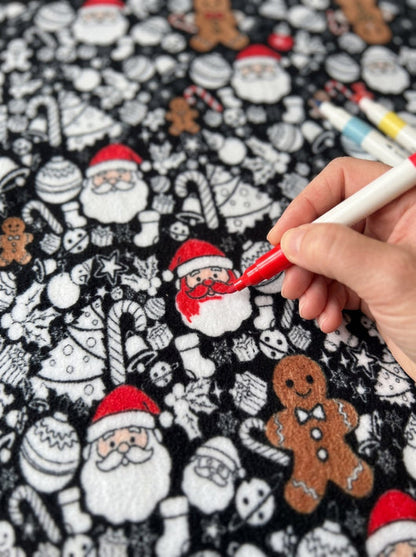 Fuzzy Velvet Coloring Blanket with 24 Markers