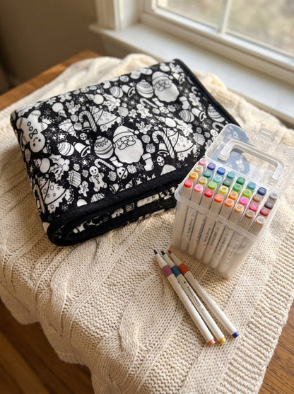 Fuzzy Velvet Coloring Blanket with 24 Markers