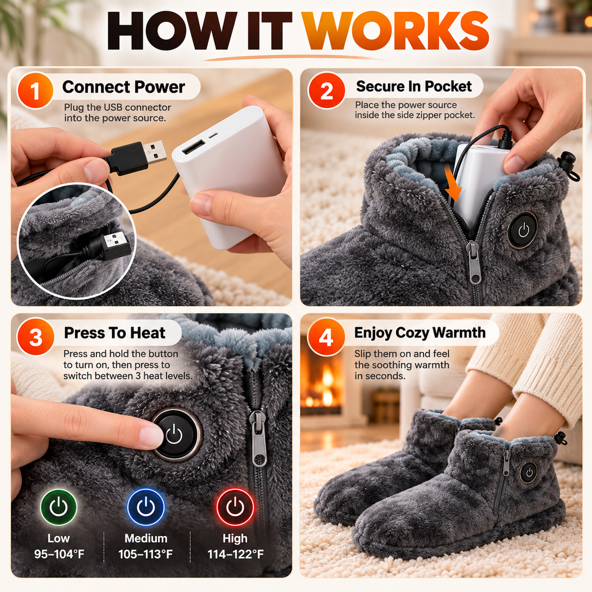 CozyStep Heated Boots