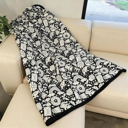 Fuzzy Velvet Coloring Blanket with 24 Markers