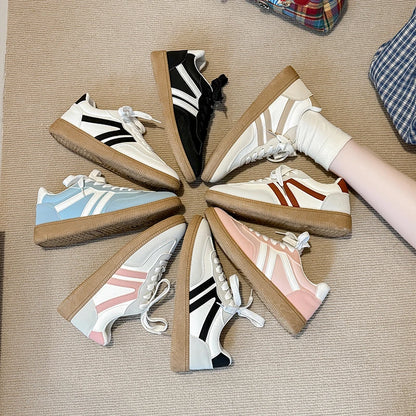 Women's Retro Suede Sneakers – Casual Breathable Shoes