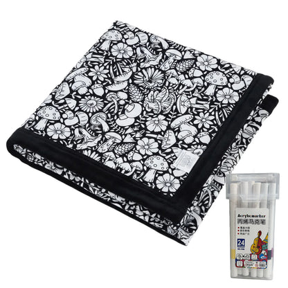 Fuzzy Velvet Coloring Blanket with 24 Markers
