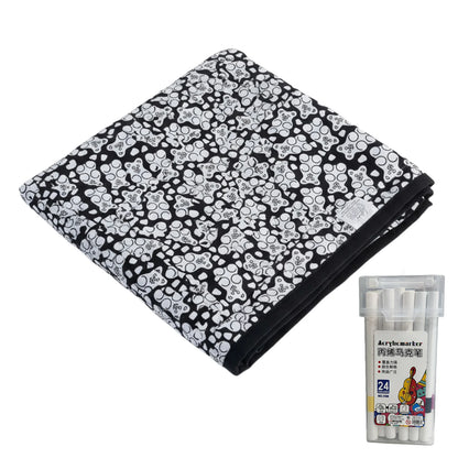 Fuzzy Velvet Coloring Blanket with 24 Markers
