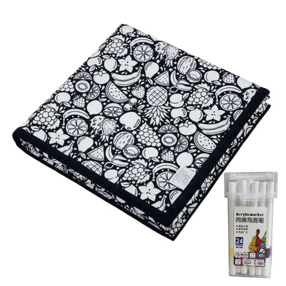 Fuzzy Velvet Coloring Blanket with 24 Markers